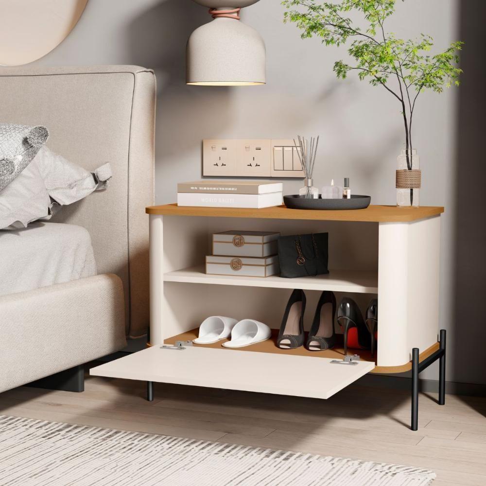 Jogo De Mesa De Cabeceira Sofia Off White Nature Preto - 4