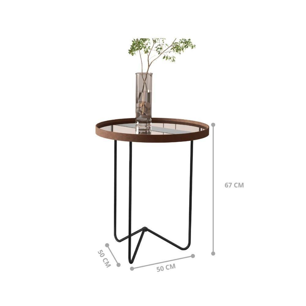 Jogo De Mesas Liechtestein Castanho Preto - 5