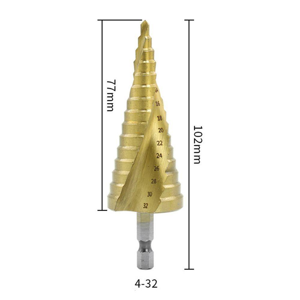 Broca Escalonada Lorben Espiral Profissional De 4 à 32 Mm Aço Rápido Titânio Gt6210 - 8