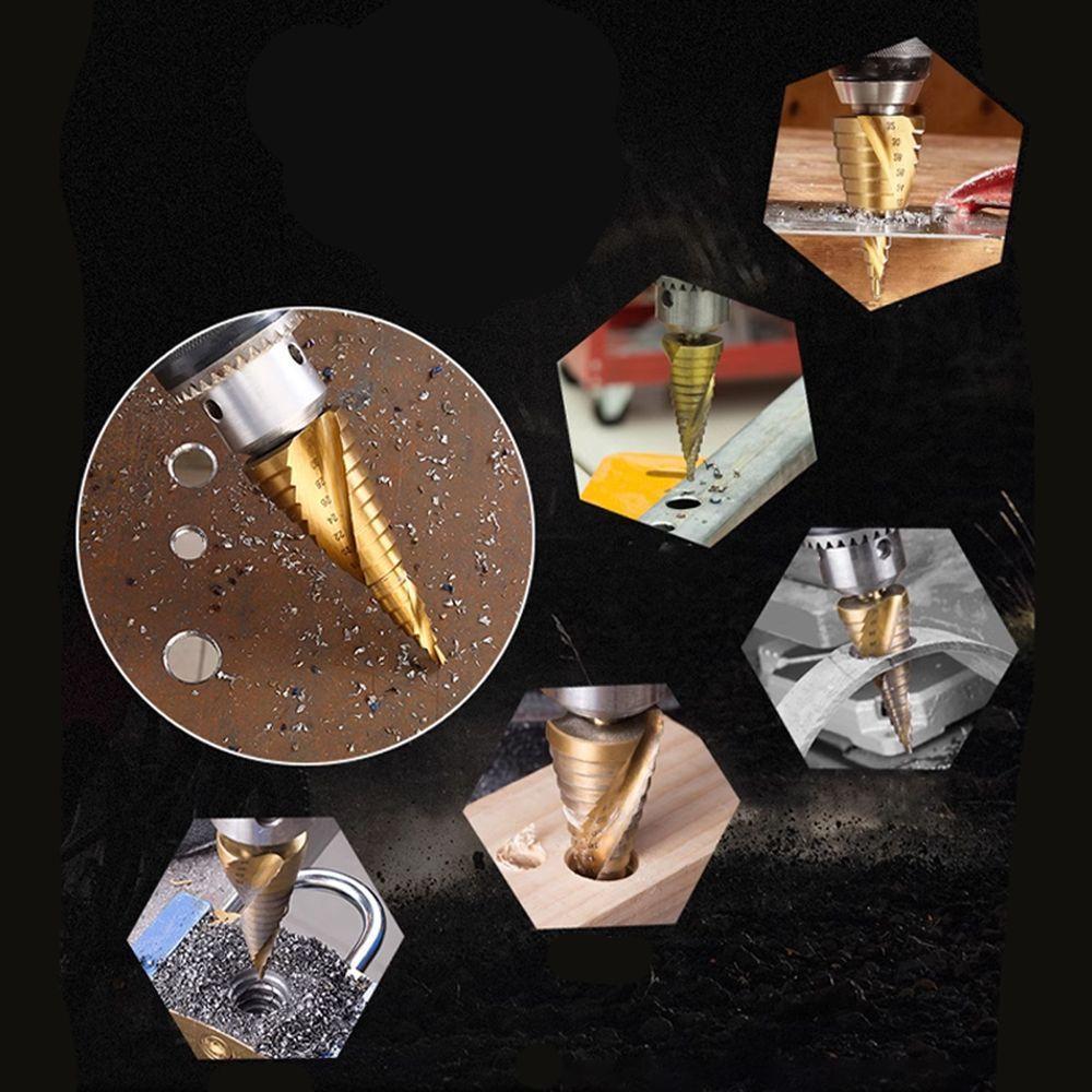 Broca Escalonada Lorben Espiral Profissional De 4 à 32 Mm Aço Rápido Titânio Gt6210 - 9