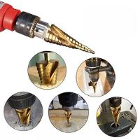 Broca Escalonada Lorben Espiral Profissional De 4 à 32 Mm Aço Rápido Titânio Gt6210 - 1