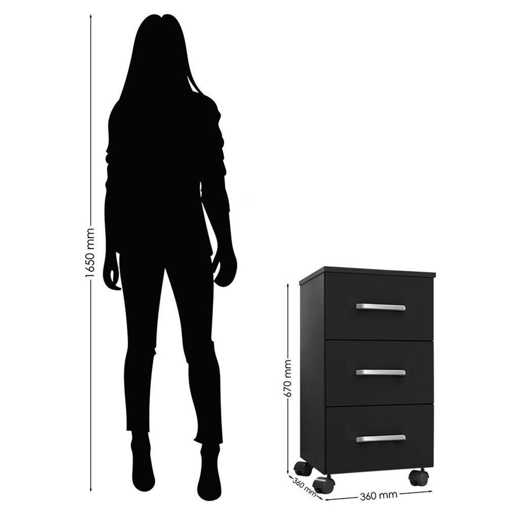 Mesa Para Computador Gávea Com Gaveteiro Gávea Preto - 2