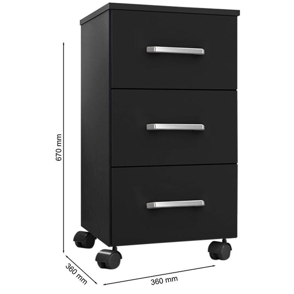 Mesa Para Computador Gávea Com Gaveteiro Gávea Preto - 7