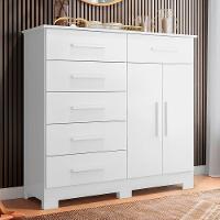 Cômoda Sapateira Mandarim 6 Gavetas 2 Portas Mdp Branco - 1