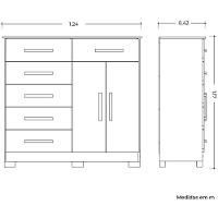 Cômoda Sapateira Mandarim 6 Gavetas 2 Portas Mdp Branco - 6