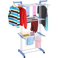 Varal De Chão 3 Andares Retrátil Dobrável Aço Inox Com Rodas - 5