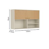 Armário Aéreo Porta Basculante E Nichos Nogal Bertolini Areia Dourado - 2