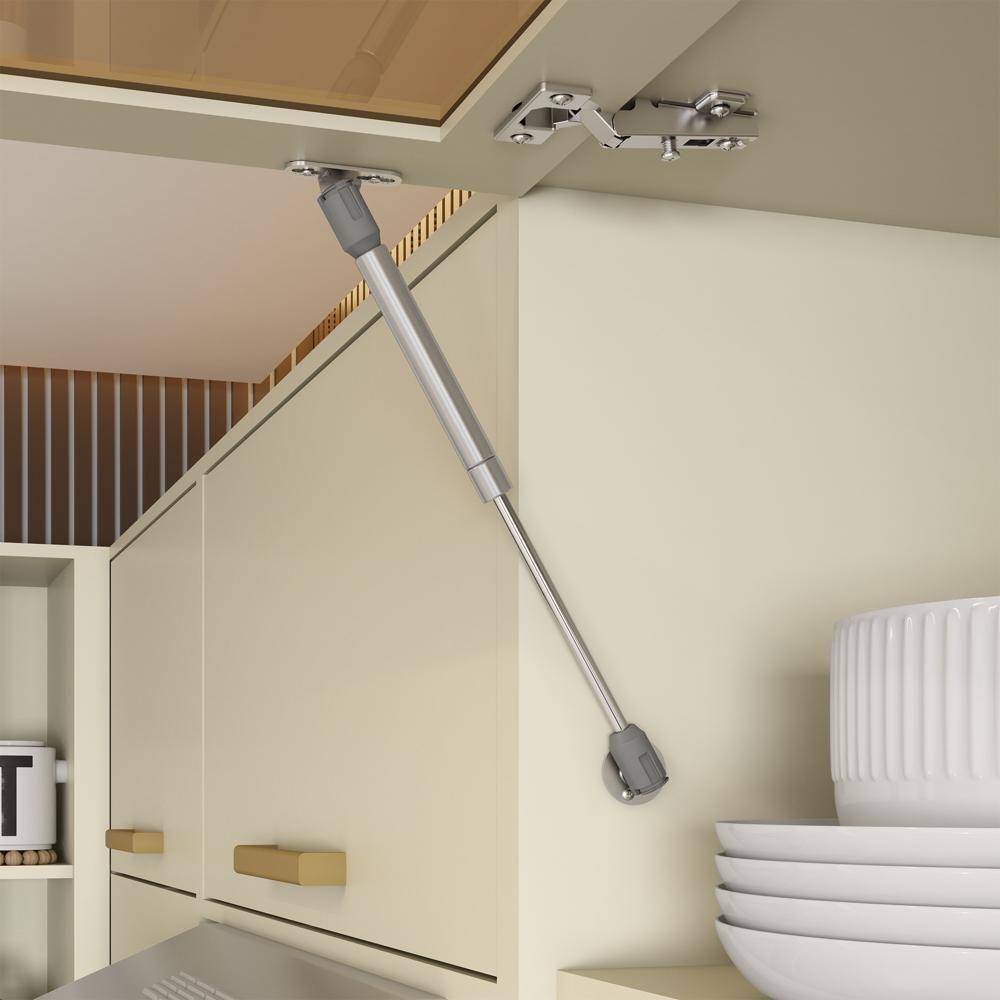 Armário Aéreo Porta Basculante Nogal Bossa Nova Bertolini Dourado Areia - 2