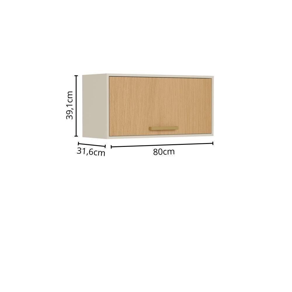 Armário Aéreo Porta Basculante Nogal Bossa Nova Bertolini Dourado Areia - 3