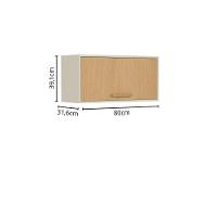 Armário Aéreo Porta Basculante Nogal Bossa Nova Bertolini Dourado Areia - 3