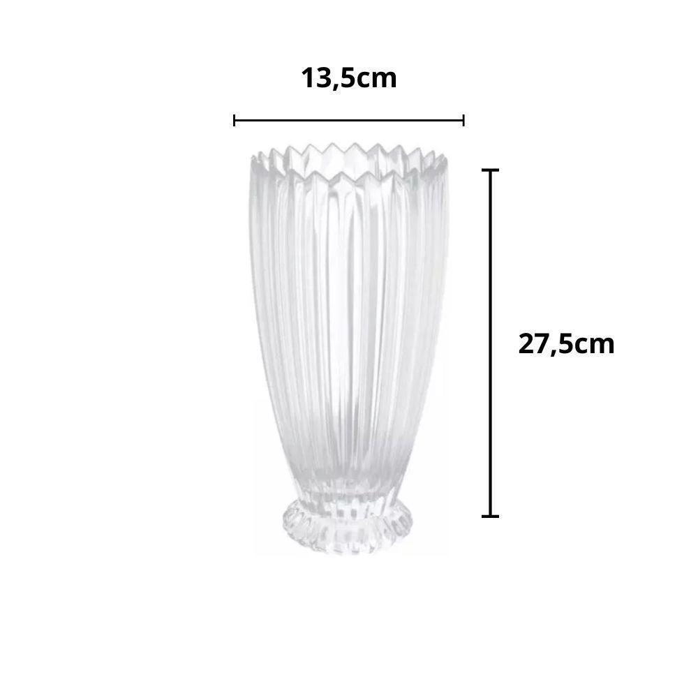 Vaso De Cristal Decorativo Geneva Wolff 13,5×27,5cm - 2