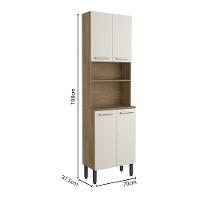 Cozinha Completa 9 Portas 2 Gavetas Branco Carvalho Samba Bertolini Branco Carvalho - 2