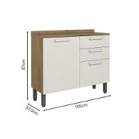 Cozinha Completa 9 Portas 2 Gavetas Branco Carvalho Samba Bertolini Branco Carvalho