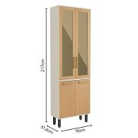 Cozinha Completa 3 Gavetas Nogal Dourado Bossa Nova Bertolini Nogal Dourado Branco - 2