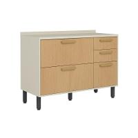 Cozinha Completa 3 Gavetas Nogal Dourado Bossa Nova Bertolini Nogal Dourado Branco - 9