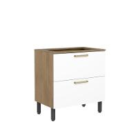 Balcão Para Cooktop 1 Porta 1 Gavetão Branco Axé Bertolini Branco Carvalho - 1