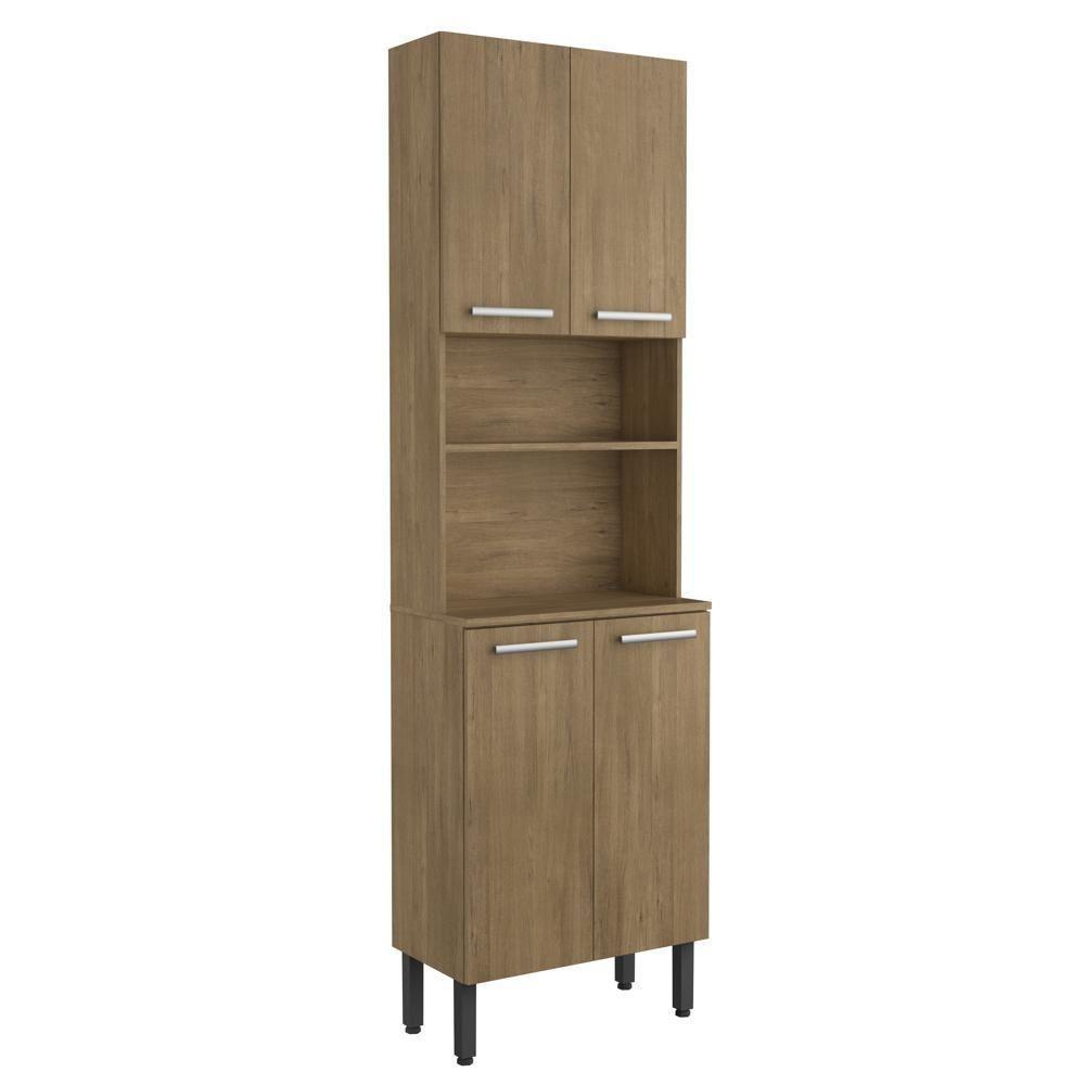 Cozinha Compacta 4 Portas 1 Prateleira Dakar Samba Bertolini Carvalho - 1