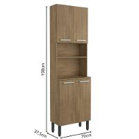 Cozinha Compacta 4 Portas 1 Prateleira Dakar Samba Bertolini Carvalho - 2