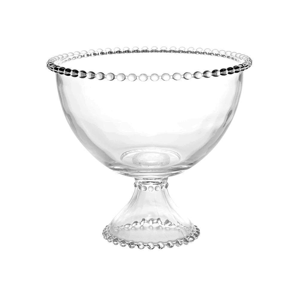 Tigela Saladeira De Cristal Com Pé Pearl 21x19cm Wolff - 1