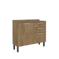 Balcão Com Tampo 2 Portas 2 Gavetas Dakar Samba Bertolini Carvalho - 1