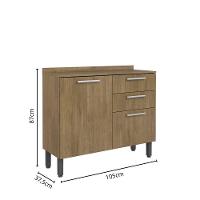 Balcão Com Tampo 2 Portas 2 Gavetas Dakar Samba Bertolini Carvalho - 2