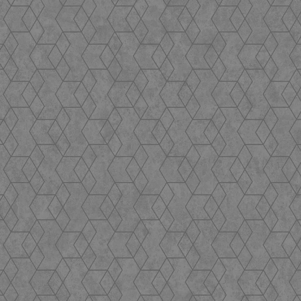 Papel De Parede Essencial Geométrico Cinza E Prata Ess1027 - 2