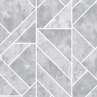 Papel De Parede Colorkey Geométrico Bege E Prata Col1002