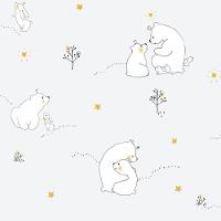 Papel De Parede Fofura Baby Ursinhos Com Fundo Cinza Ff4002 - 1