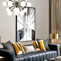 Papel De Parede Essencial Aspecto Têxtil Branco E Cinza Ess1023 - 1