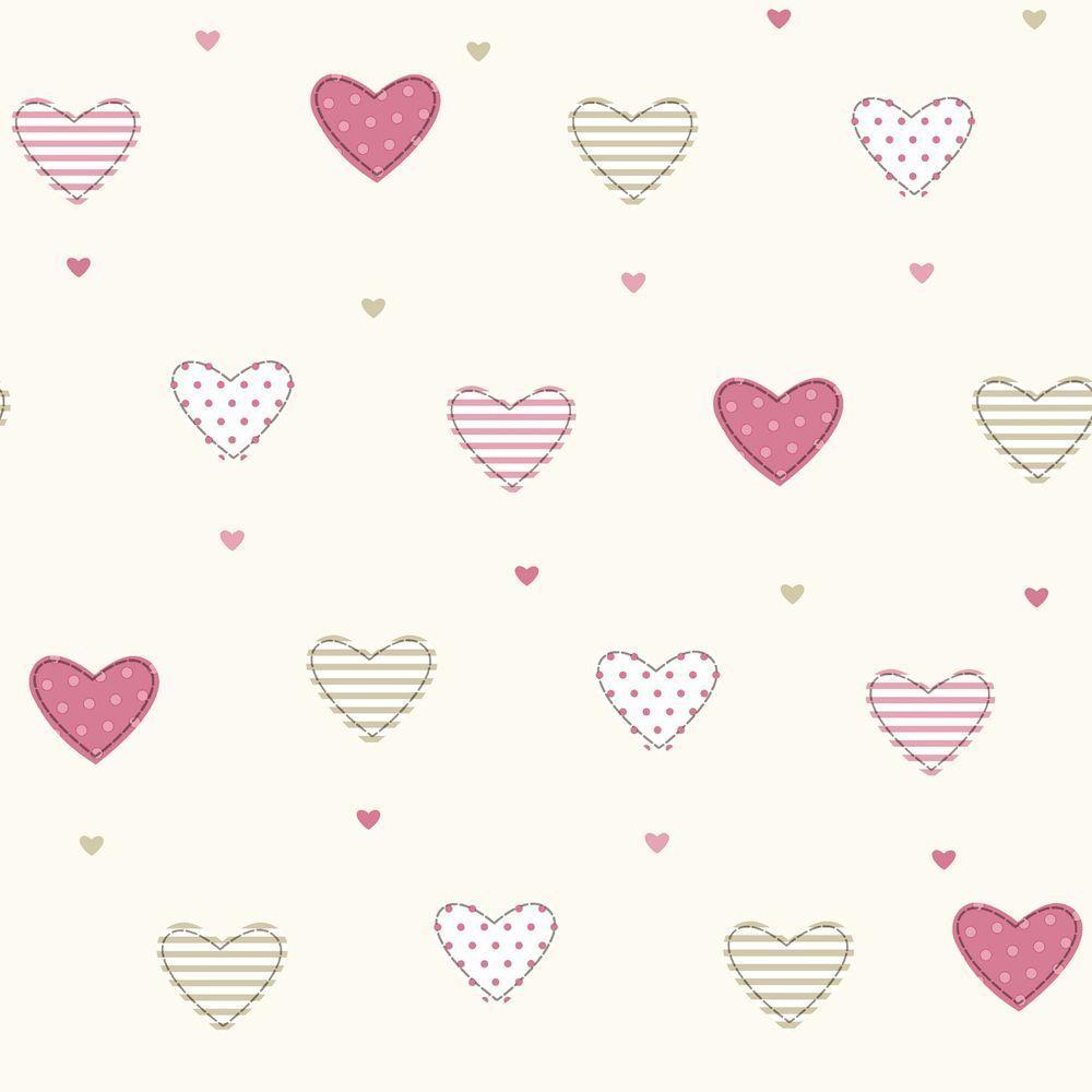 Papel De Parede Fofura Baby Corações Rosa Ff4057 - 1