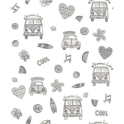 Papel De Parede Pure Kids Teens Hippie Kt68434 Tam. 4m²