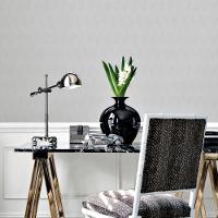 Papel De Parede Essencial Aspecto Têxtil Branco E Cinza Ess1033 - 1