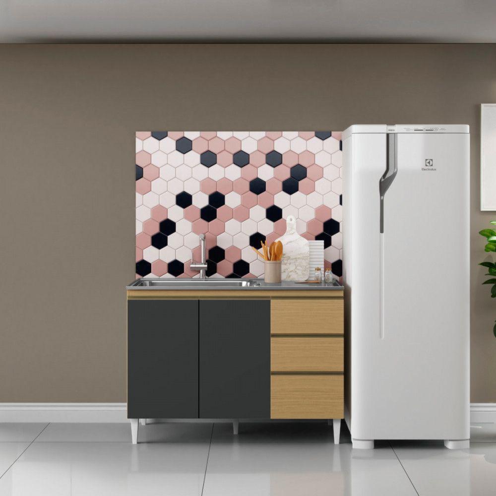 Balcão De Cozinha 3 Portas 2 Gavetas C/tampo Atacama Sophia Atacama / Grafite - 1