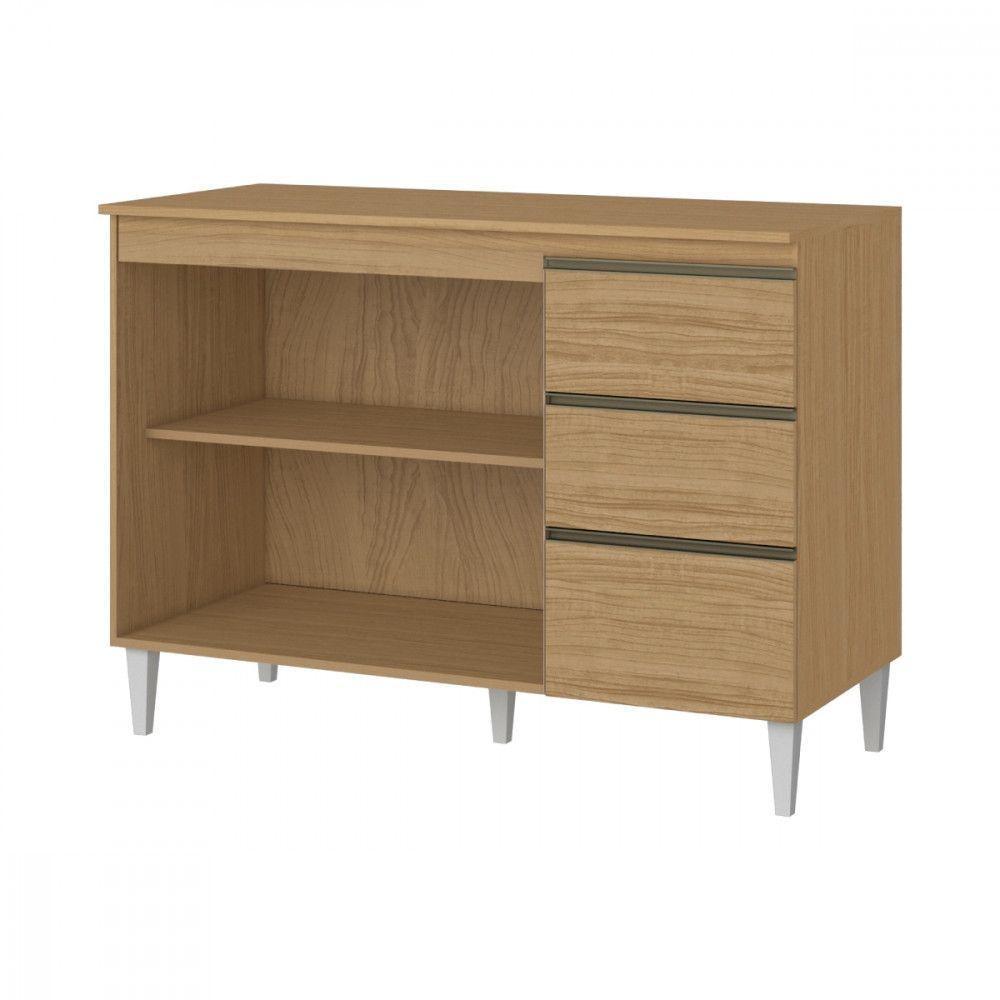 Balcão De Cozinha 3 Portas 2 Gavetas C/tampo Atacama Sophia Atacama / Grafite - 3