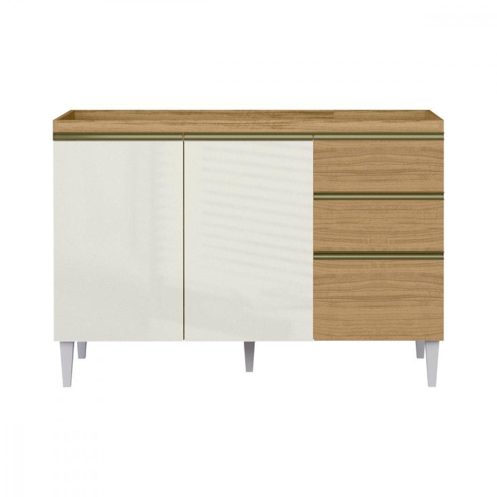 Balcão De Cozinha 3 Portas 2 Gavetas C/tampo Atacama Sophia Atacama / Off White - 1