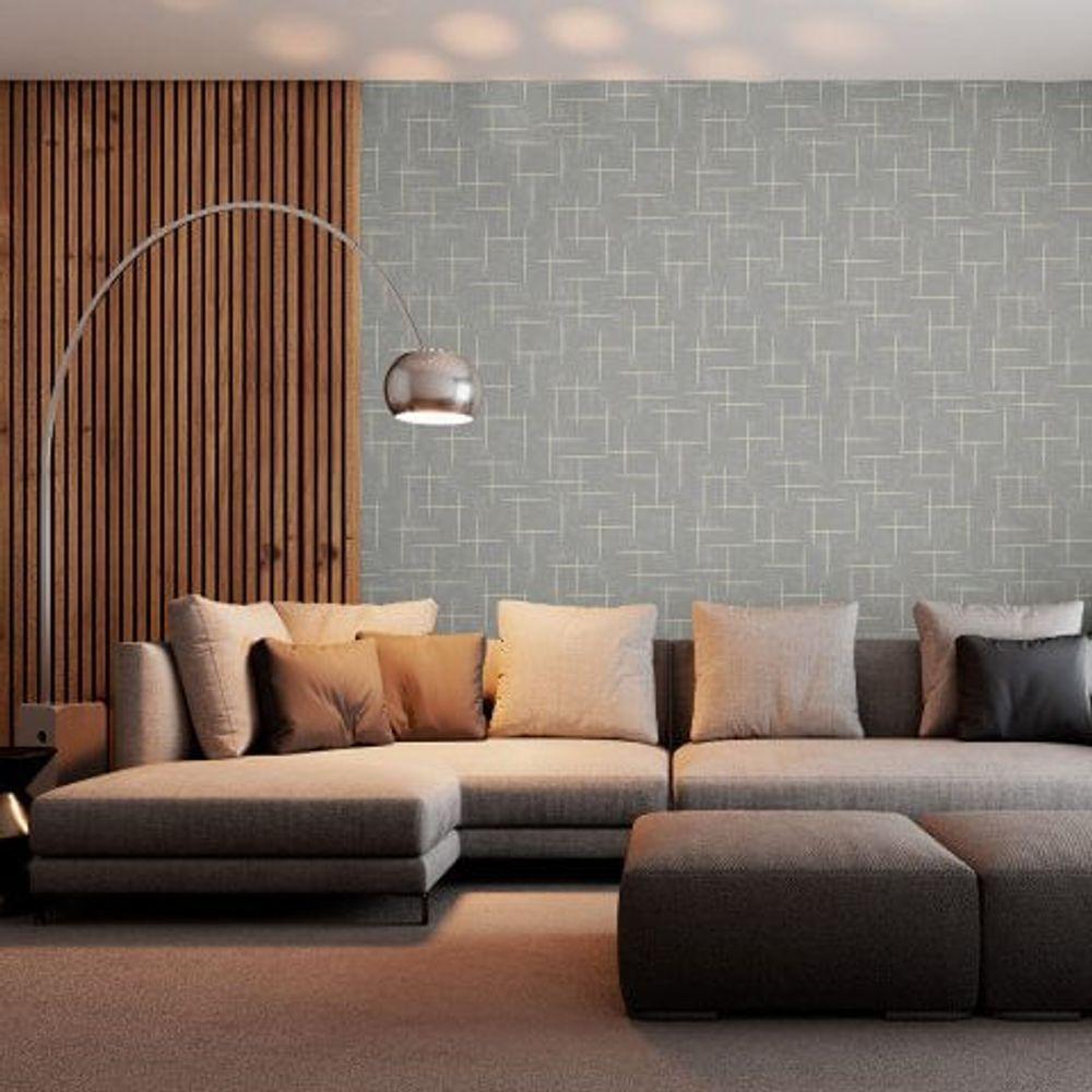Papel De Parede Bobinex Essencial Geométrico Cinza 4312 - 2