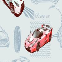 Papel De Parede Vince Carros Azul V1011-43 - 1