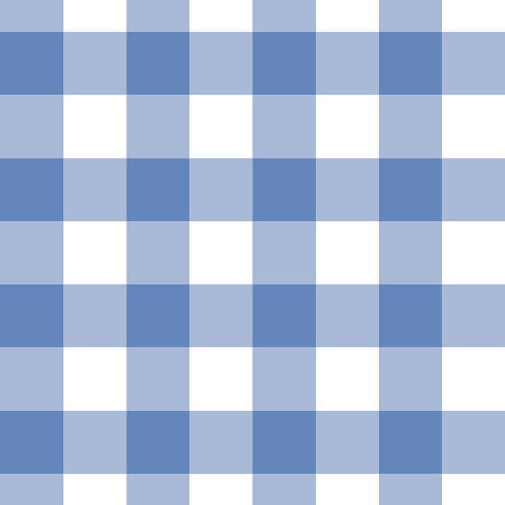 Papel De Parede Doce Estilo Xadrez Azul 82007 - 1
