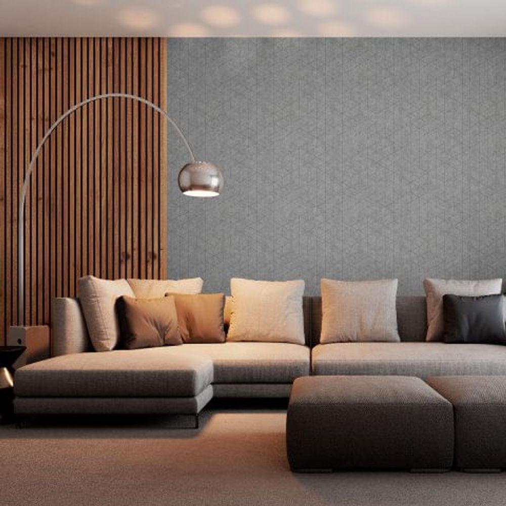 Papel De Parede Bobinex Essencial Geométrico Cinza 4336 - 2