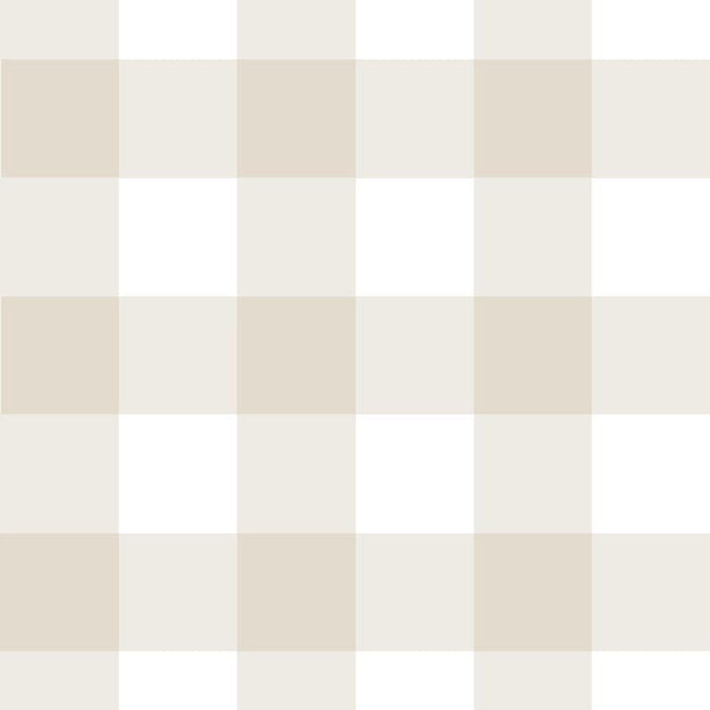 Papel De Parede Doce Estilo Xadrez Bege 81857 - 1