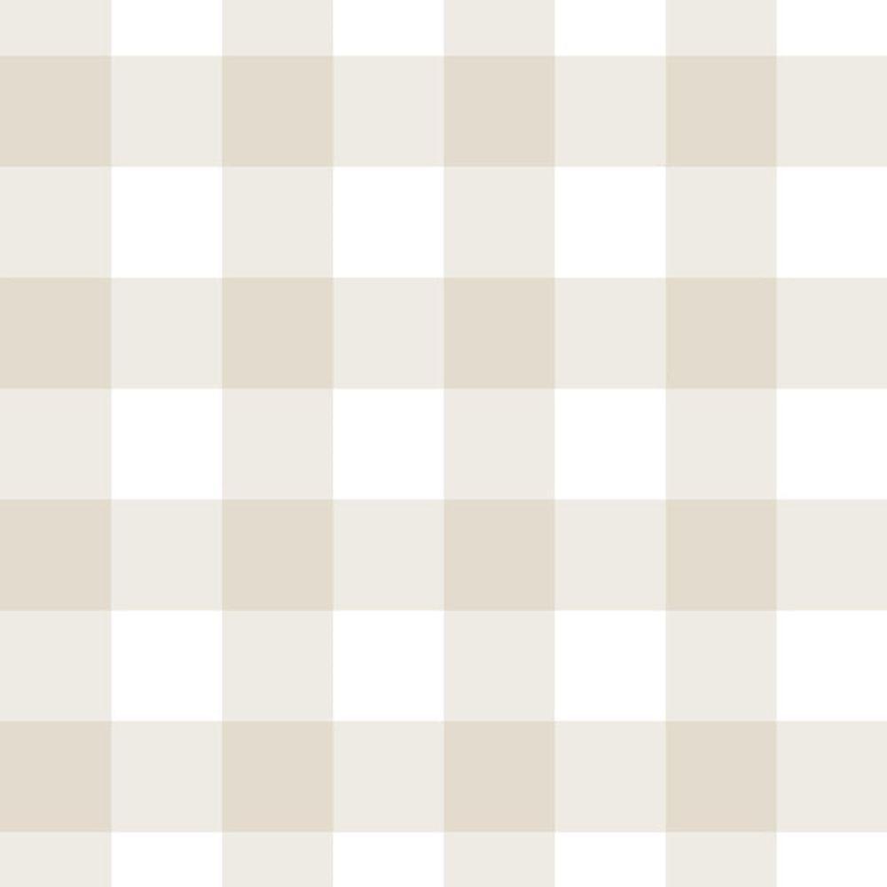 Papel De Parede Doce Estilo Xadrez Bege 82038 - 1