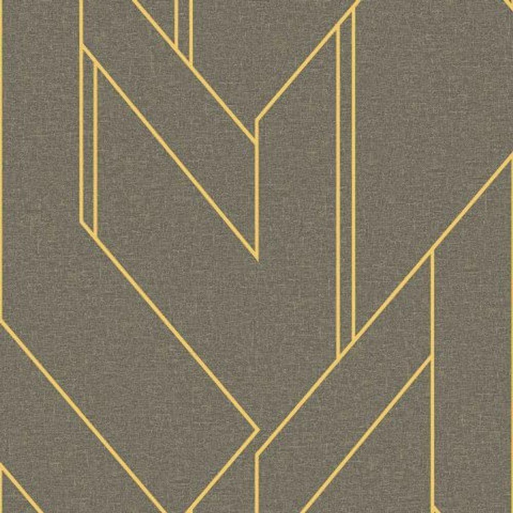 Papel De Parede Bobinex Essencial Geométrico Dourado 4300 - 2