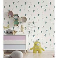 Papel De Parede Fofura Baby Cactos Fundo Branco Ff4011 - 1