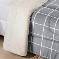 Edredom King Coberdrom Sherpa/mantinha Austin 1 Peça - Cinza - 2