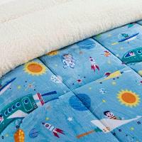 Edredom Solteiro Coberdrom Infantil Sherpa Com Mantinha 1 Peça - Astronauta - 2