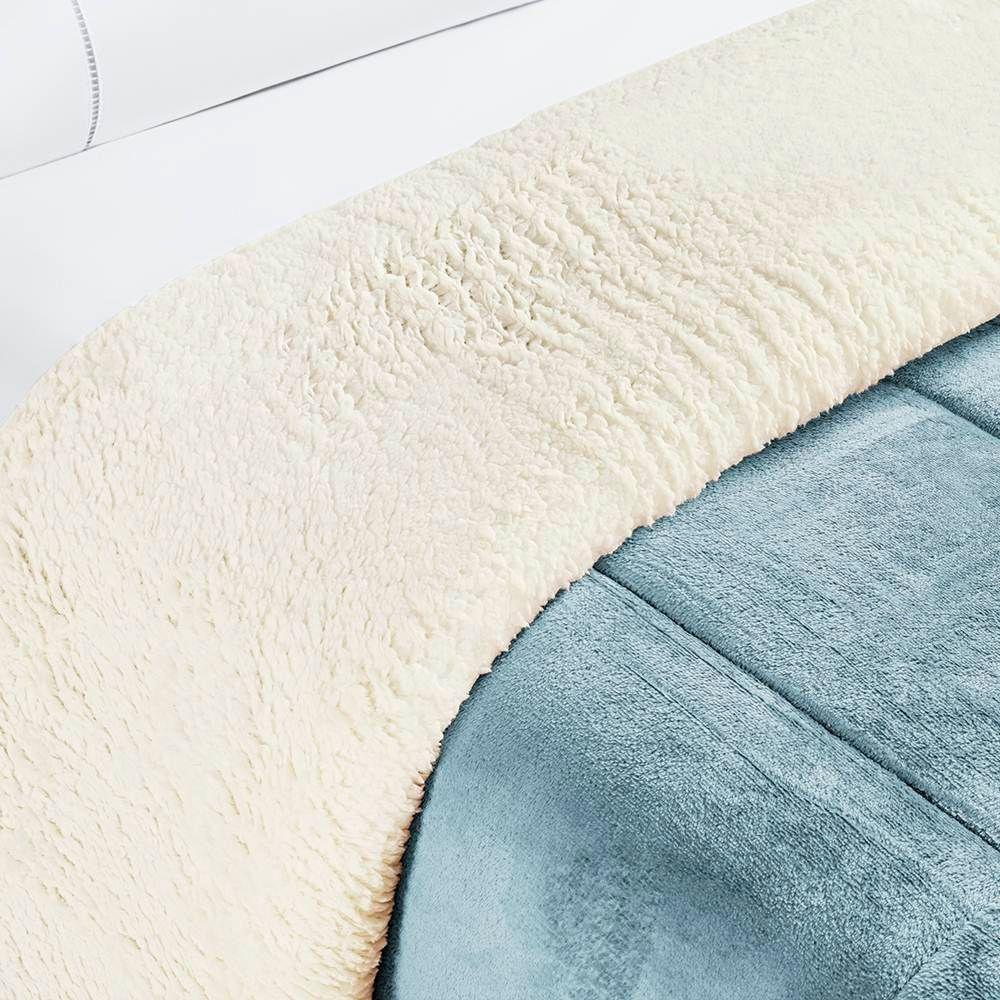 Edredom King Coberdrom Sherpa/mantinha Everest 1 Peça - Quartzo Azul - 3