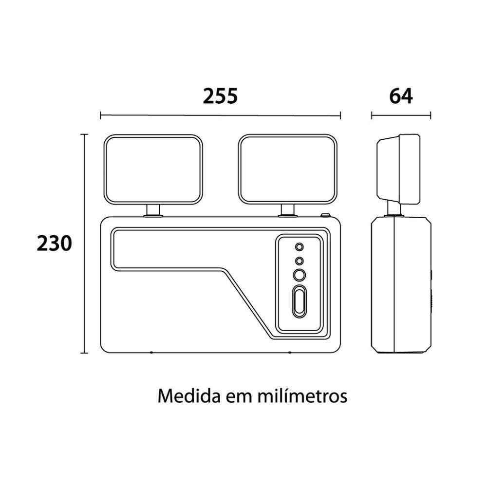 Bloco Autônomo Led 2 Faróis Quadrado - Blumenau Iluminação 18w 3000 Lumens - 4