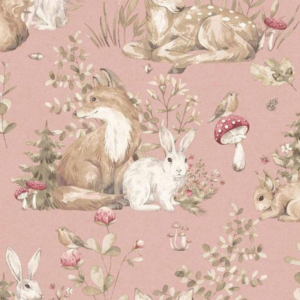 Papel De Parede Minime Infantil Rosa 17104 - 1