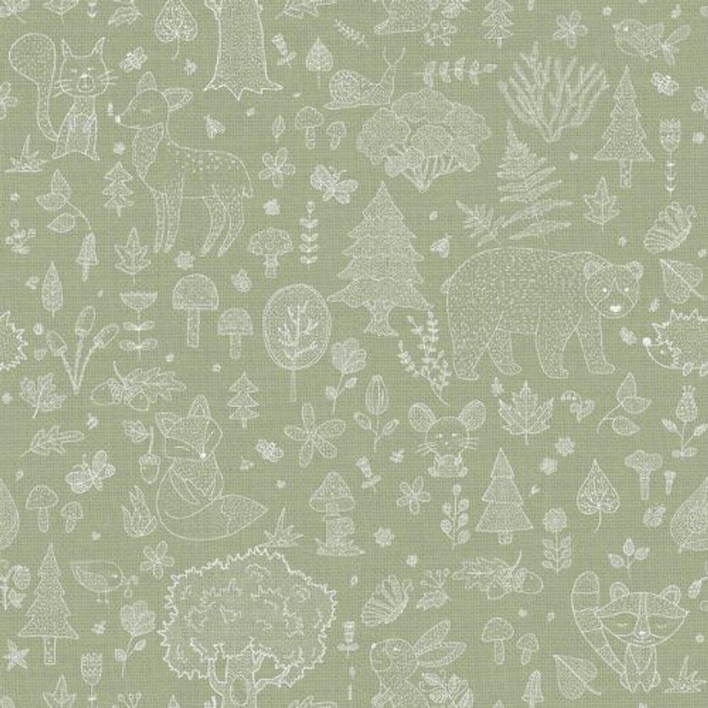 Papel De Parede Happy Infantil Verde 14805 - 1