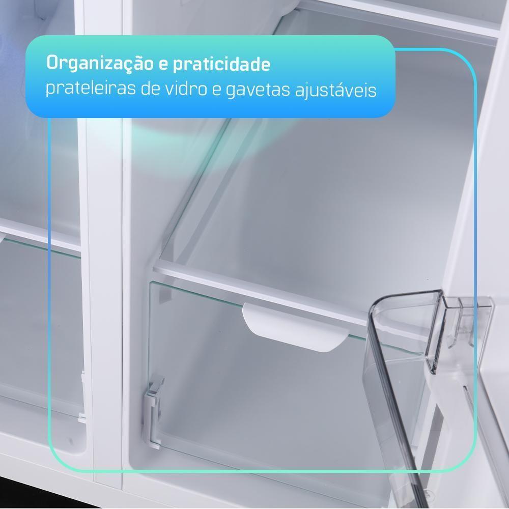Geladeira Refrigerador HQ Frost Free Side by Side 460 Litros Cinza HQ-460SBSFF 127V - 8
